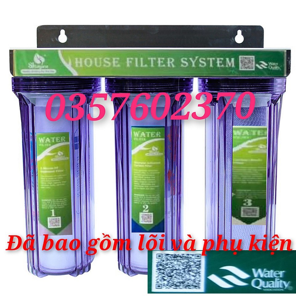 _Bộ lọc nước sinh hoạt - lọc thô đầu nguồn 3 cấp ly 10 inch chuẩn sd cho gia đình 3t