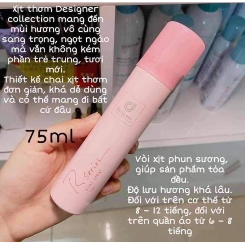 Xịt thơm bodymist designer collection rseries spray Thái Lan