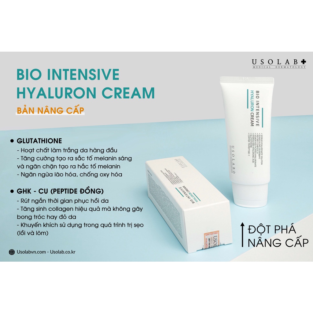 Kem dưỡng da USOLAB Giúp căng bóng, cấp ẩm, sáng da BIO MOISTURIZING HYALURON CREAM 50ml