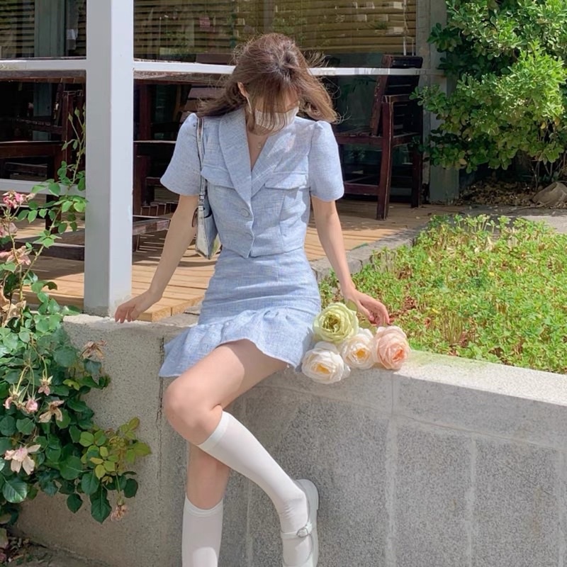 Set dạ cổ vest 💙
