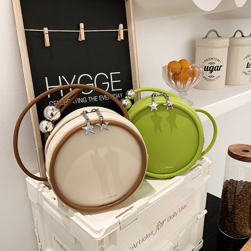 Túi đeo chéo IELGY cỡ nhỏ hình tròn phong cách đơn giản dễ phối đồ thời trang cho nữ