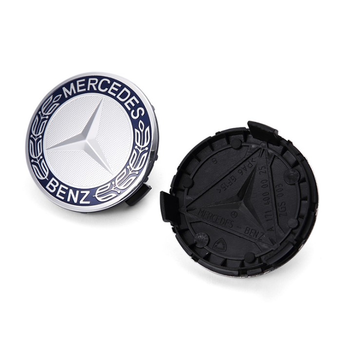 1 Logo chụp mâm, vành bánh xe ô tô Mercedes Benz Đường kính 75mm - Mã MDE75-1