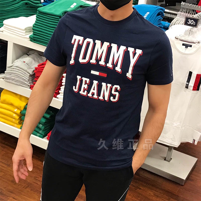 Áo Thun Cotton Ngắn Tay In Logo Tommy Thời Trang Dành Cho Nam