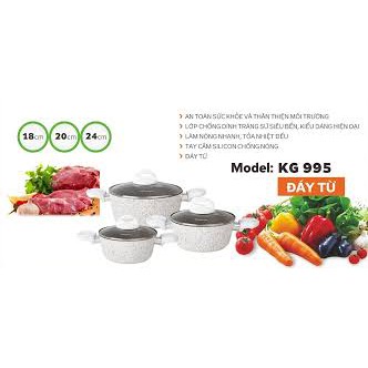 Bộ nồi nhôm chống dính Kangaroo KG995