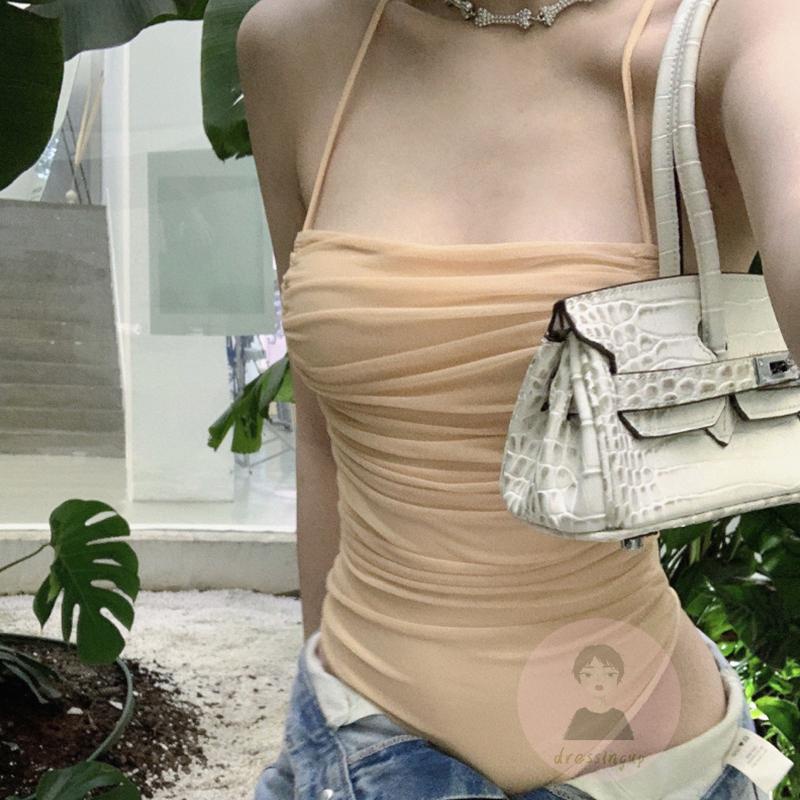 Áo Liền Quần Không Tay Cổ Vuông Màu Trơn Thời Trang Cho Nữ