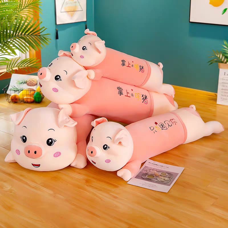 Thú Bông Lợn Hồng Siêu To Khổng Lồ Cute Có Áo - Vải Nhung Co Dãn 4 Chiều - Bông Gòn Cao Cấp Nhà Cô Tấm