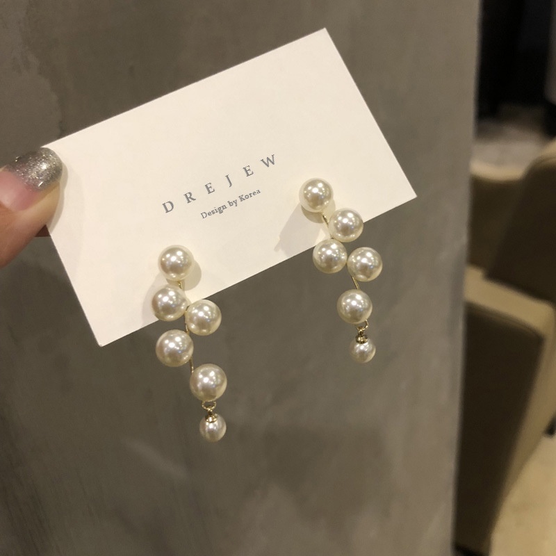 Đôi Bông Tai Mạ Bạc 925 Dáng Dài Đính Ngọc Trai Thời Trang Cho Nữ