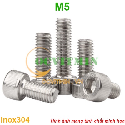 Shopee.vn/ocvitmin Ốc Lục Giác Đầu Trụ M5 Inox 304 Hút Nam Châm