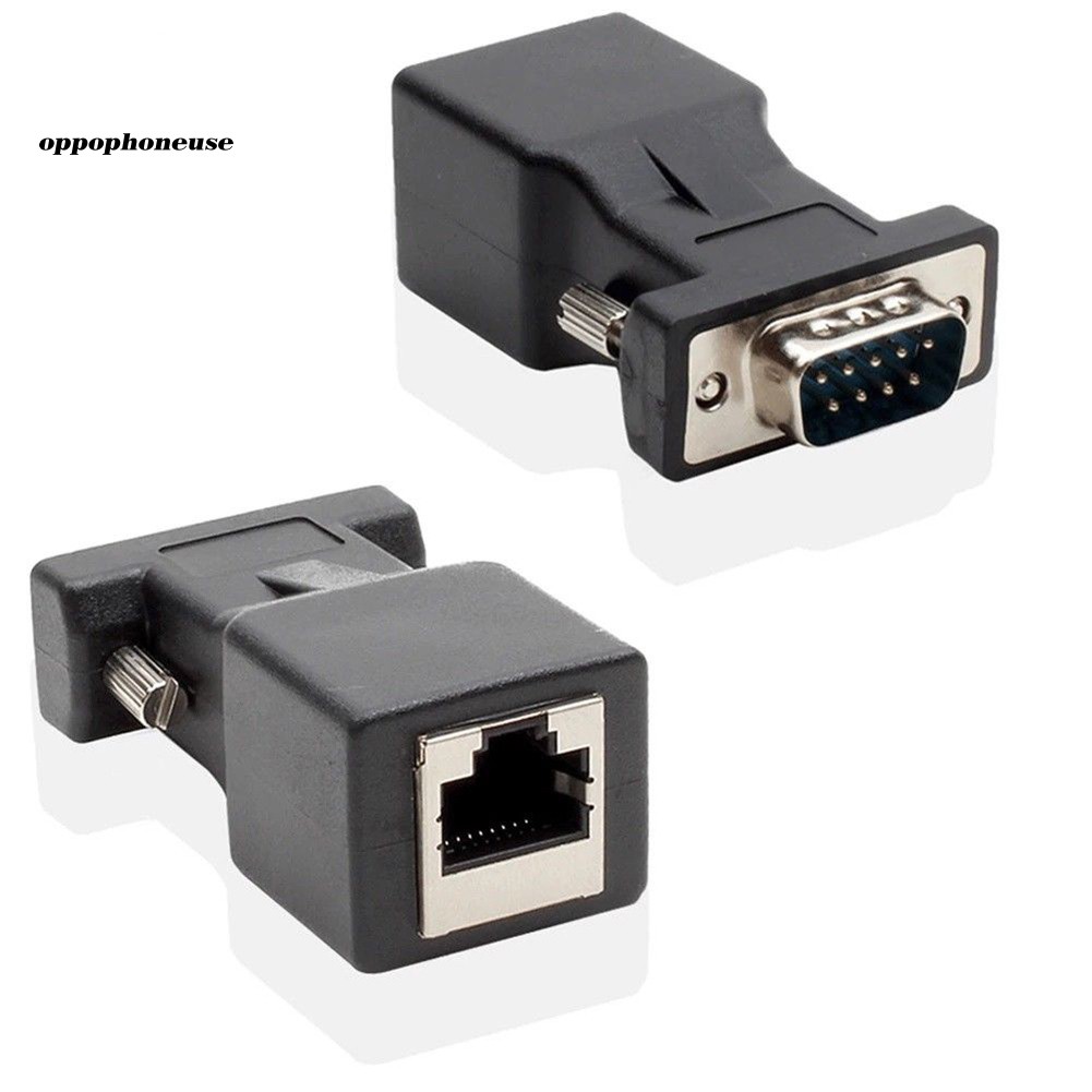Bộ 2 Đầu Chuyển Đổi Db9 Rs232 Male Female Sang Rj45 Cat5E / 6