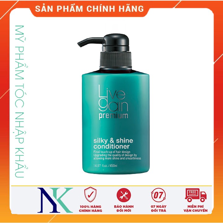 DẦU XÃ DƯỠNG MÀU NƯỚC HOA LIVEGAIN PREMIUM SILKY &amp; SHINE 450ML