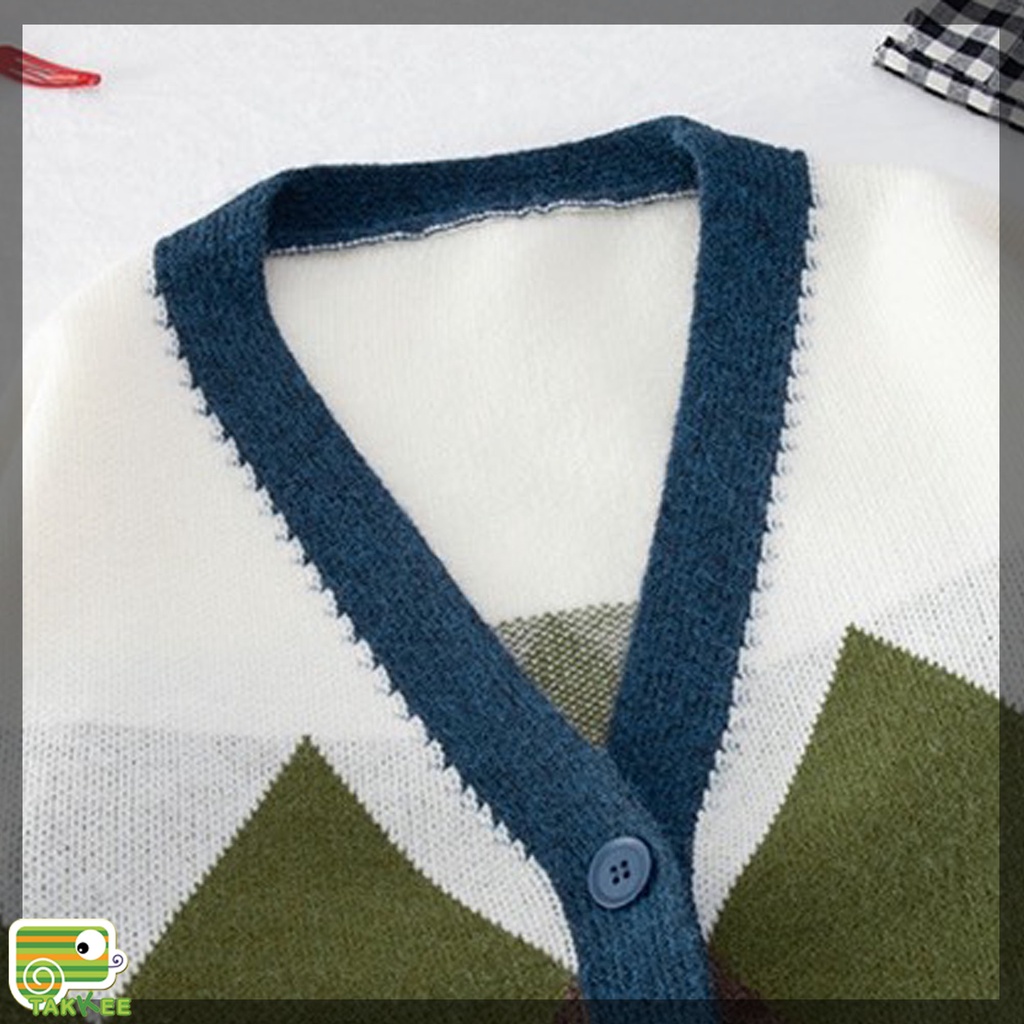 Áo Cardigan Len Nữ Phong Cách Hàn Quốc, Áo Khoác Len Phong Cách Vintage