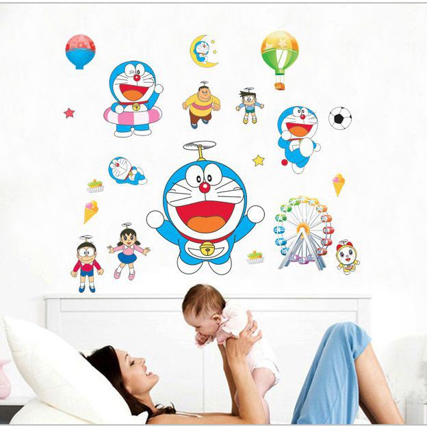 Decal dán tường Doremon 2 ⚡ FREESHIP ⚡ - Stickers doremon - hình dán doremon tại HCM