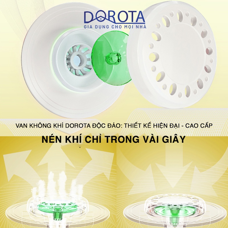 Túi hút chân không đựng quần áo DOROTA không cần dùng bơm tái sử dụng vẫn có van cho máy hút chống mốc ẩm