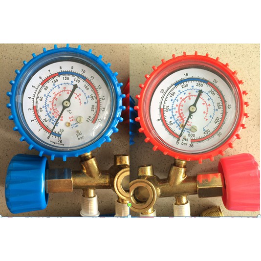Đồng hồ đôi đo áp suất gas máy lạnh - đồng hồ nạp gas máy lạnh đôi
