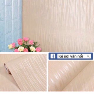 10m giấy dán tường vân sợi nổi keo sẵn khổ45cm