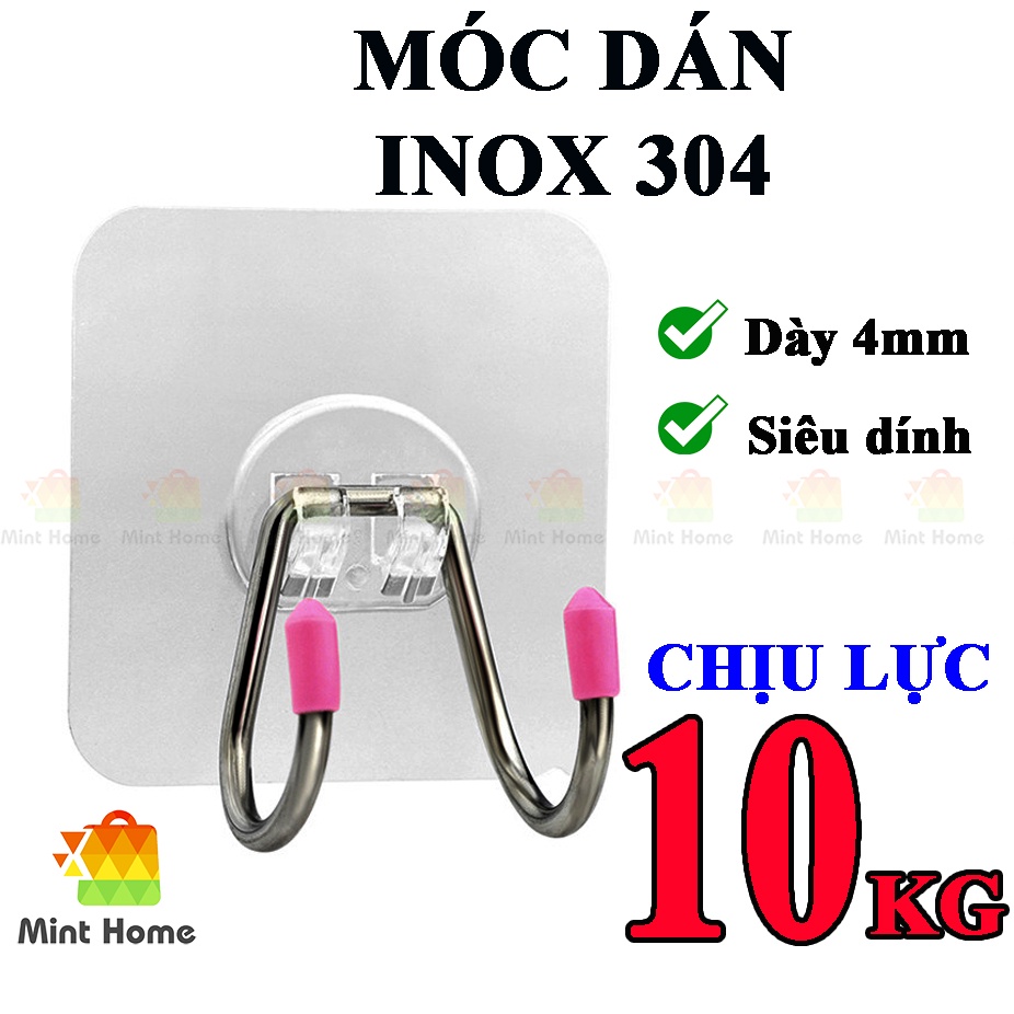 Móc dán tường inox 304 thép không gỉ loại cực tốt treo đồ chịu lực 10kg siêu cứng chắc bền dạng móc đôi