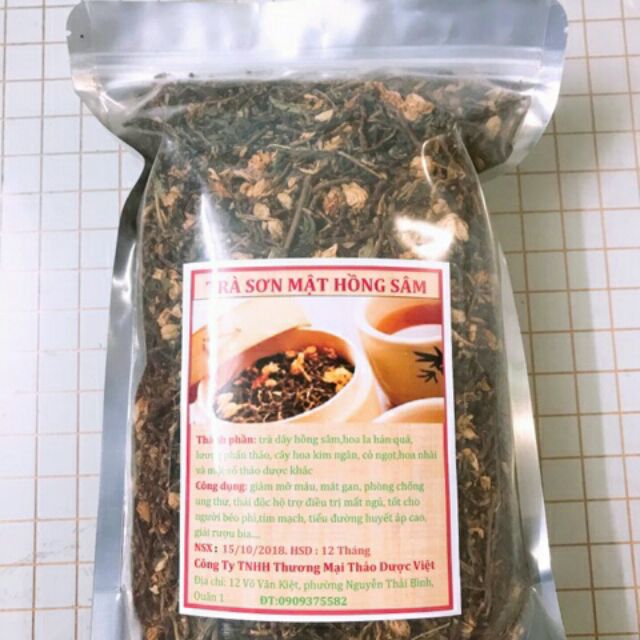 500g trà sơn mật hồng sâm
