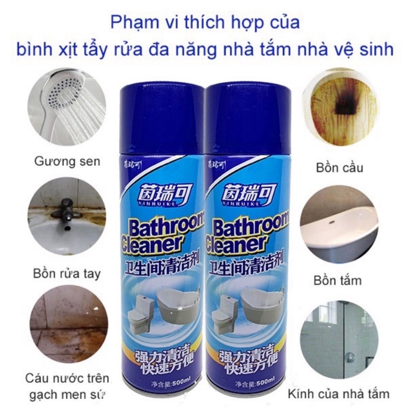 Bình Xịt Tẩy Keo, Tạo Bọt Tẩy Rửa Nhà Bếp, Nhà Vệ Sinh, Nhà Tắm Đa Năng 500ml