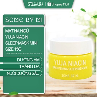 Mặt nạ ngủ dưỡng ẩm, dưỡng trắng da Some by mi yuja niacin brightening sleep mask mini size 15g