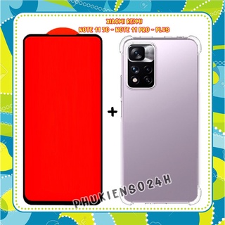 Kính Cường Lực Full Màn Xiaomi Redmi Note 11 5G Note 11S 11T 5G Note 11 Pro 5G Poco M4 Pro 5G + Ốp Trong Chống Sốc 4 Góc