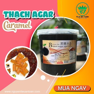 Thạch Ống Agar Vị Caramel Hộp 3,2kg Giòn, Dai Nhập Khẩu Đài Loan
