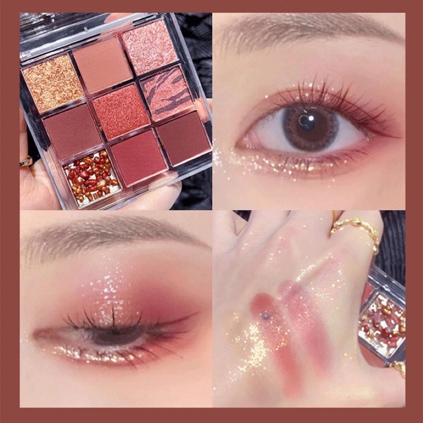 Bảng phấn mắt 9 ô DANLINI DIKALU Coco Venus Baby nhũ vuông