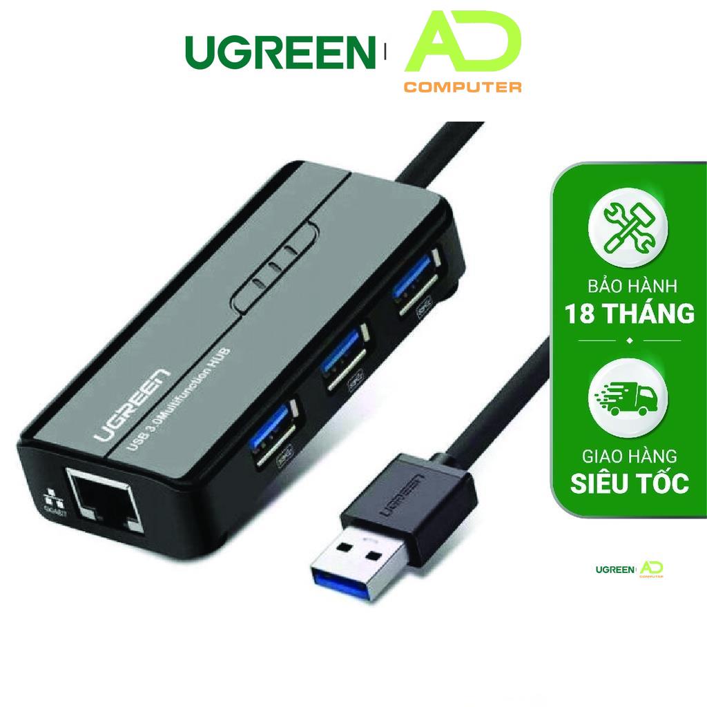 Cáp Chuyển UGREEN USB 2.0 sang Lan 10/100Mbps tích hợp Hub USB 2.0 3 cổng CR103 20264