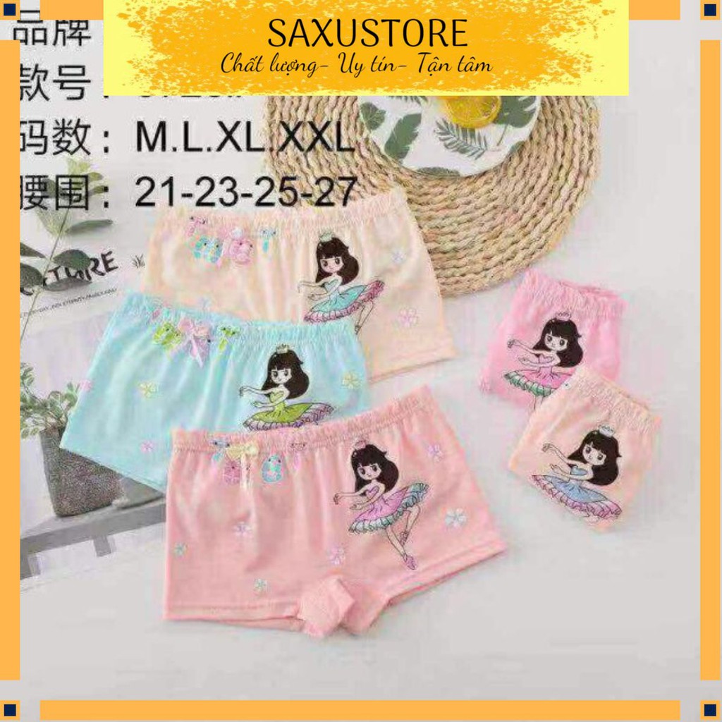 Set 5 Quần lót cho bé Freeship quần chip đùi cotton cho bé gái chất đẹp hình công chúa đáng yêu