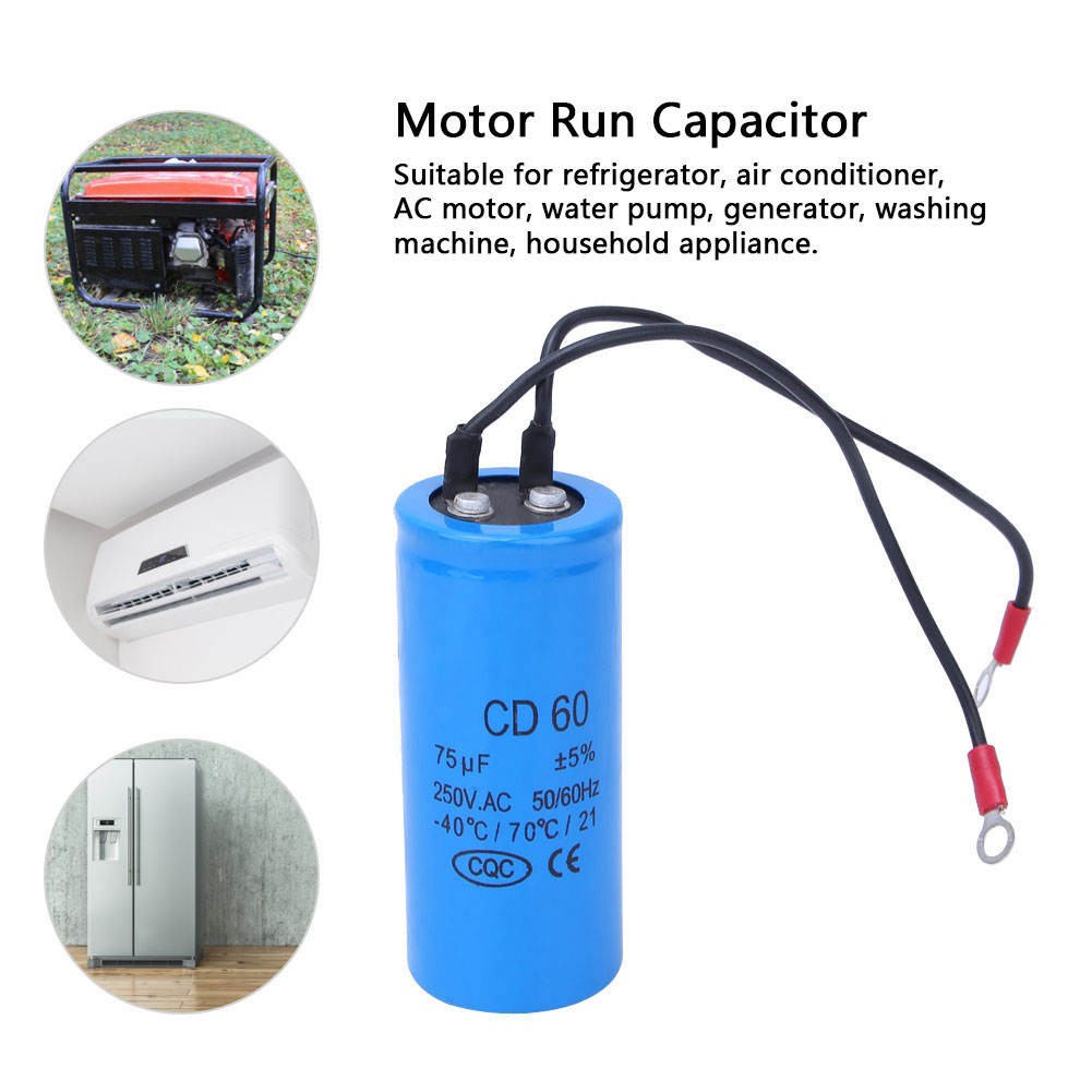 Tụ Điện Cd60 Ac 75uf 250v 75mfd Hvac Chuyên Dụng