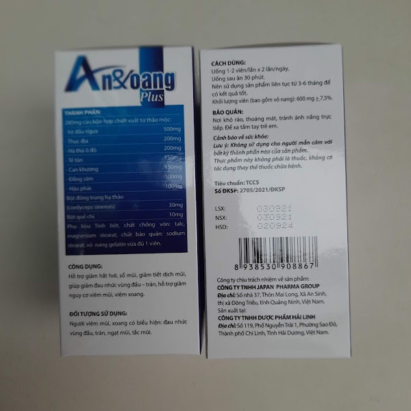 Viên uống xoang AN XOANG PLUS - Hỗ trợ giảm hắt hơi, sổ mũi An Xoang hiệu quả– Hộp 30 viên