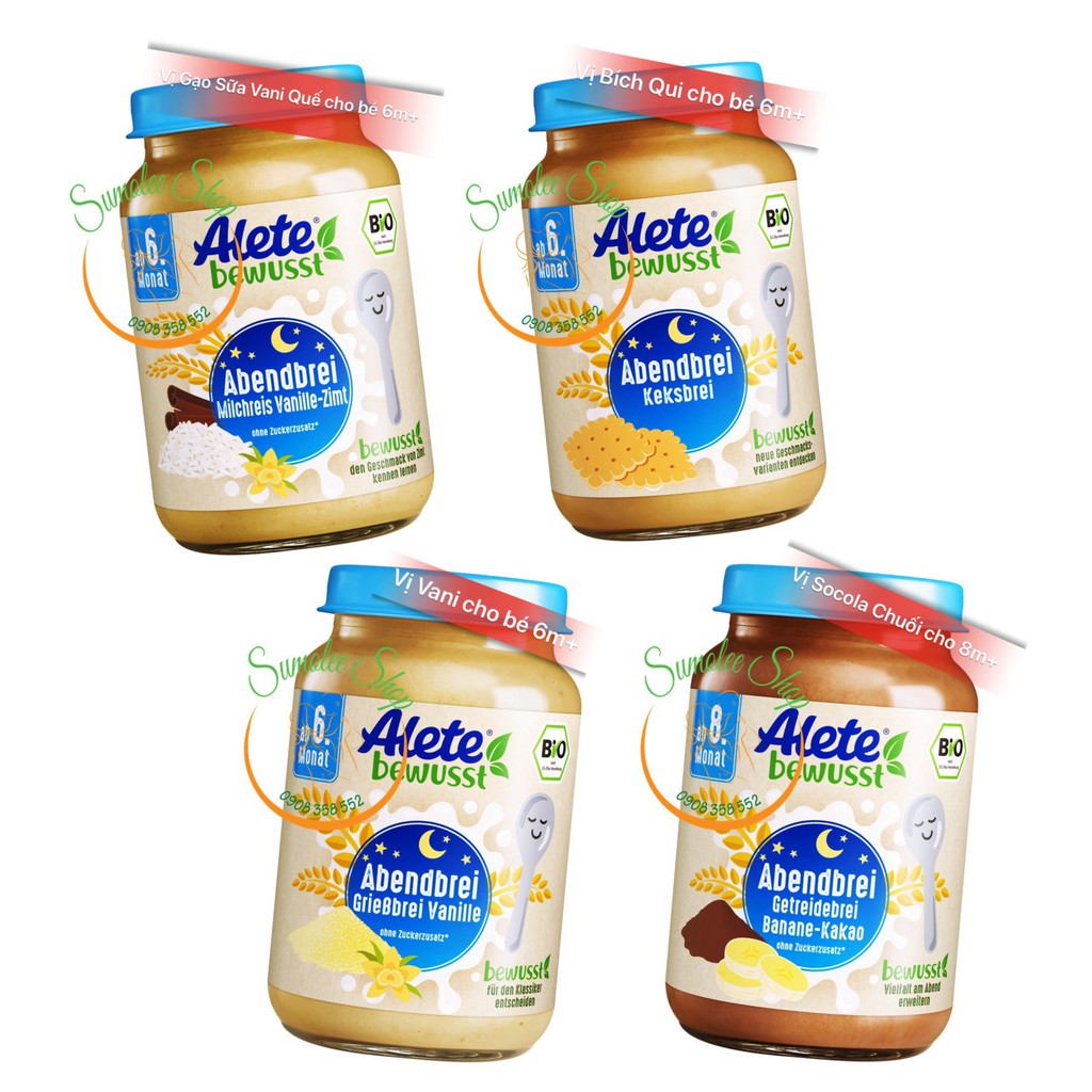 HŨ ĂN DẶM HỮU CƠ ALETE DINH DƯỠNG CHO BÉ 190GR