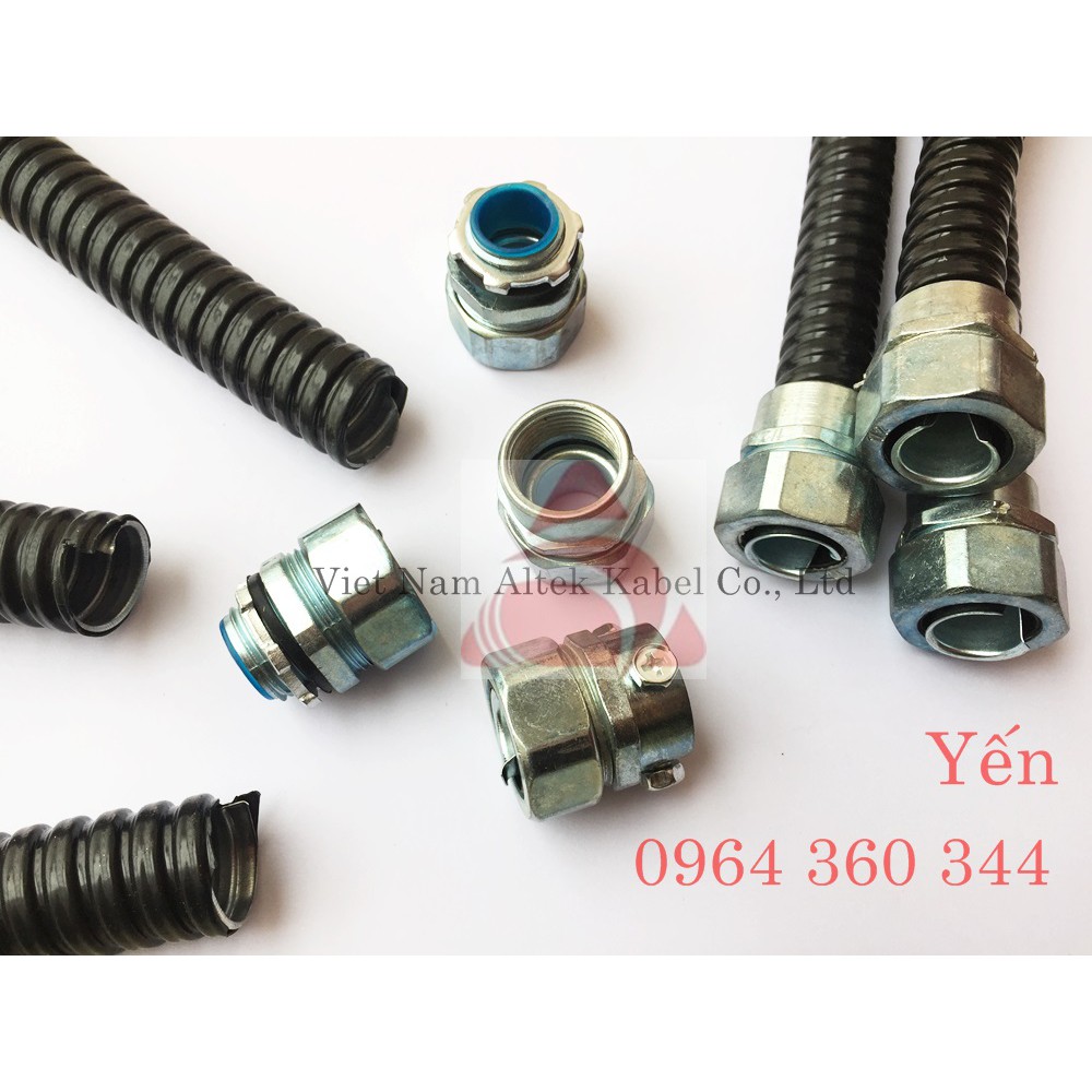 Đại lý ống ruột gà lõi thép bọc nhựa, phụ kiến đầu siết D16, D20, D25 tại Hà Nội