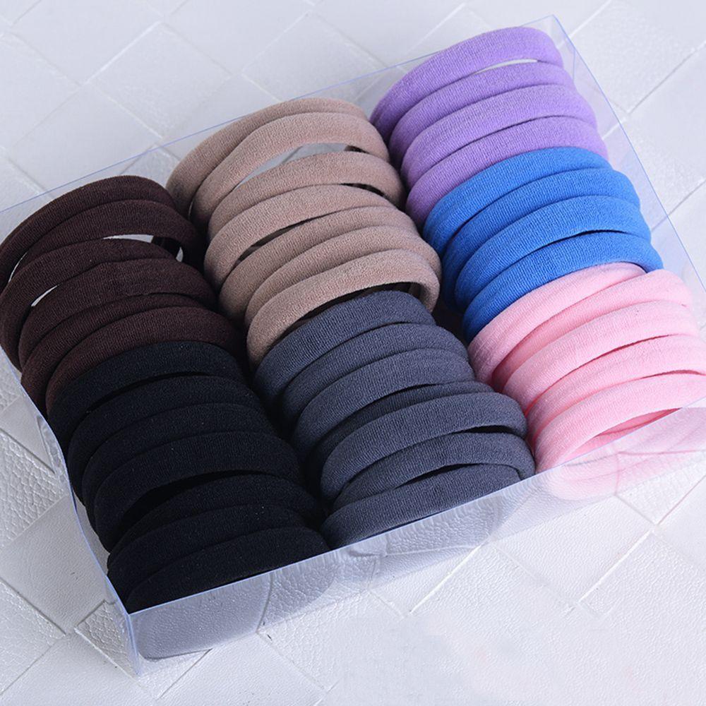 Set 40 / 60 Dây Buộc Tóc Co Giãn Nhiều Màu Sắc Thời Trang Dành Cho Nữ