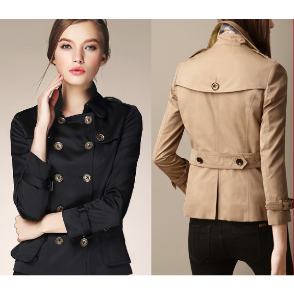 Áo khoác măng tô ngắn vải dù nhẹ