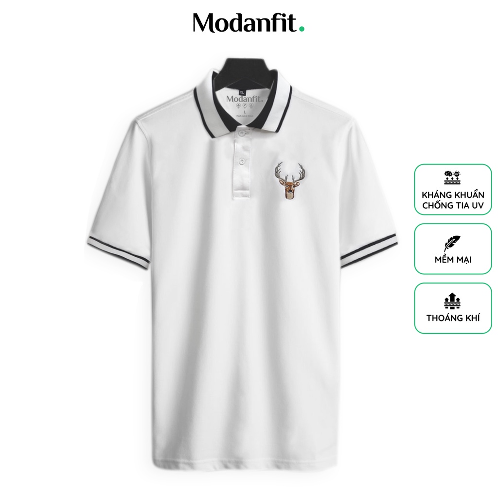 Áo thun polo nam đẹp thêu 3D MODANFIT vải Coton 100% cao cấp co dãn 3 chiều PP04 | BigBuy360 - bigbuy360.vn