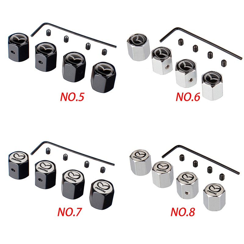 Set 4 nắp van bánh xe hơi Mazda chất lượng cao