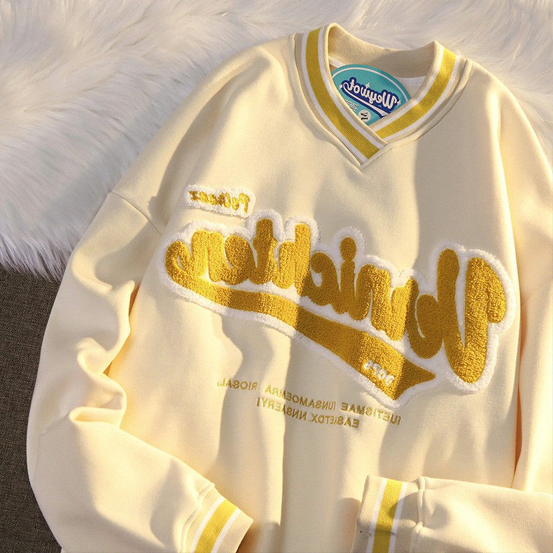 Áo sweater cổ chữ V dáng rộng thêu họa tiết thời trang xuân thu mới 2021 cho nữ | BigBuy360 - bigbuy360.vn