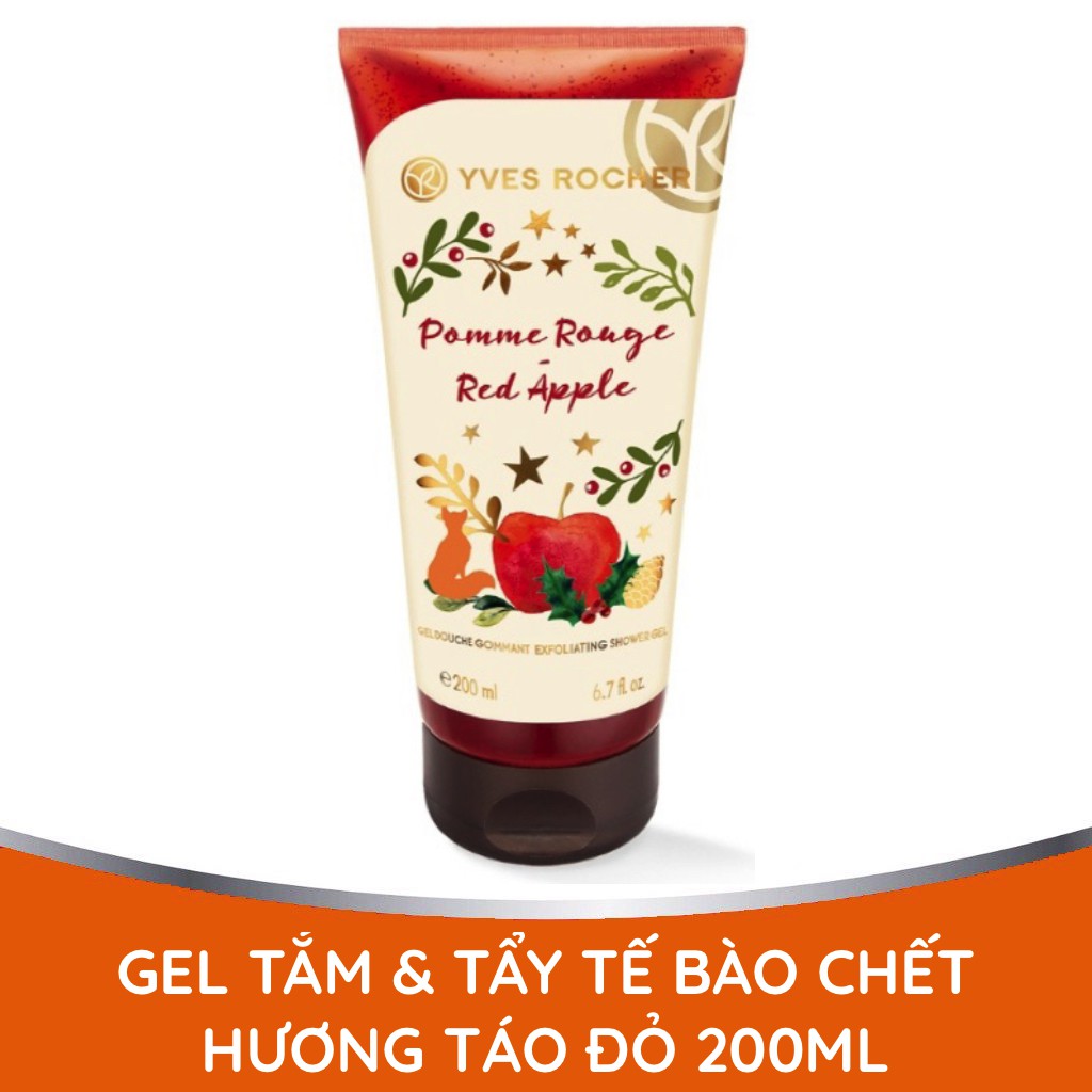 Gel Tắm Làm Sạch Tế Bào Chết Hương Táo Đỏ Yves Rocher Red Apple Exfoliating Shower Gel 200ml