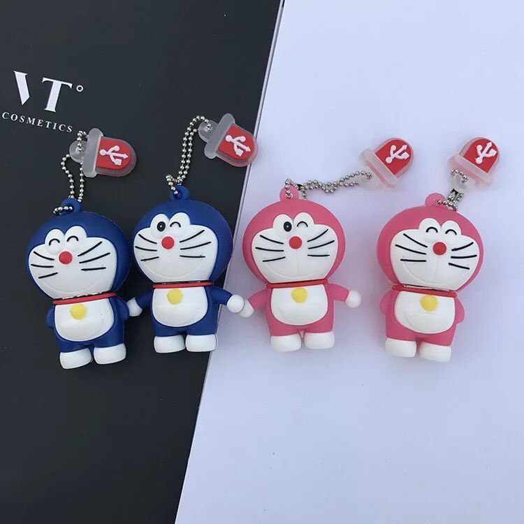 [Spot &amp; COD] Ổ đĩa flash USB Hình hoạt hình Doraemon dễ thương Silicone Ngón tay cái Ổ cắm bút USB 2.0 Thích hợp cho Máy tính xách tay 1GB 2GB 4GB 8GB 16GB 32GB 32GB 64GB