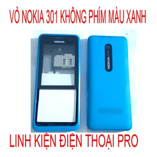 Vỏ nokia 301 không phím màu xanh