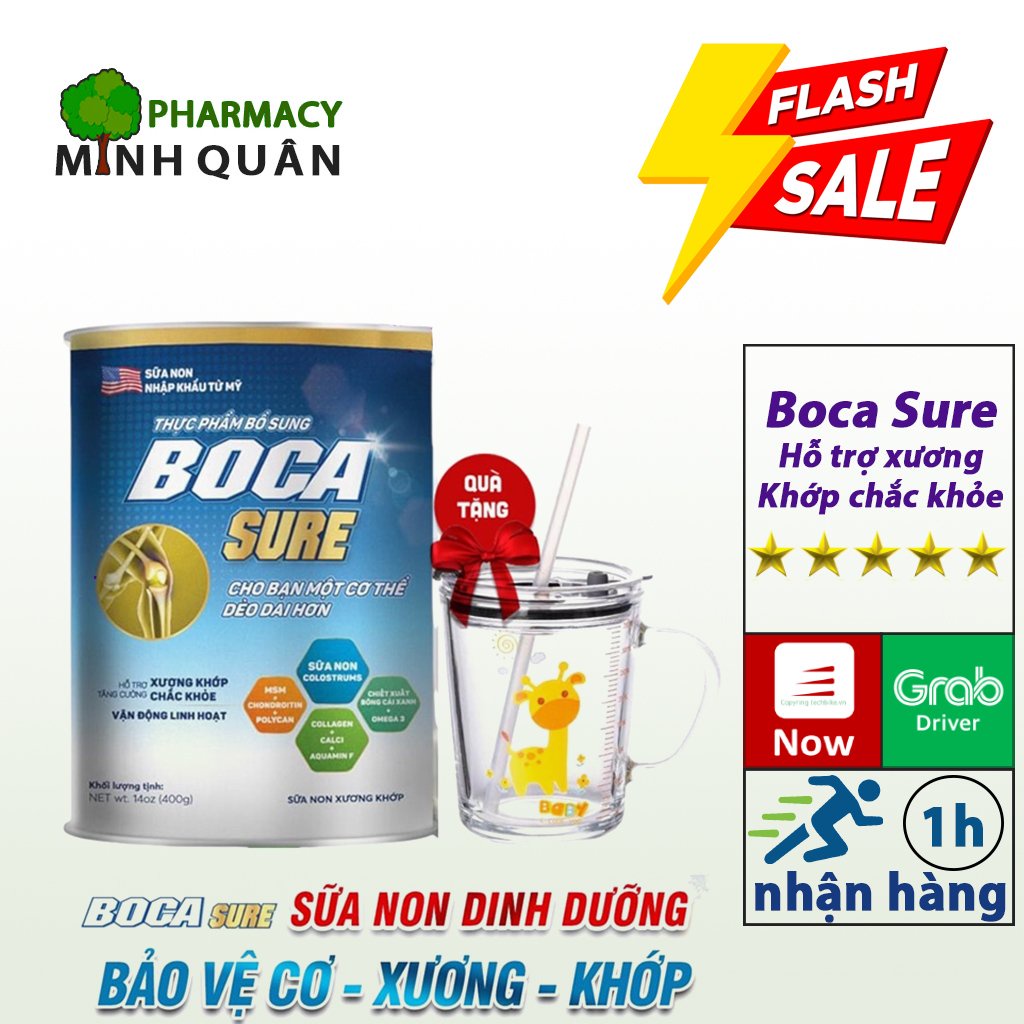 Sữa non xương khớp BOCA SURE⚡TẶNG LY THỦY TINH⚡ Hỗ Trợ Xương Khớp ALIFACO nhập khẩu từ Mỹ_ MINH QUAN 1