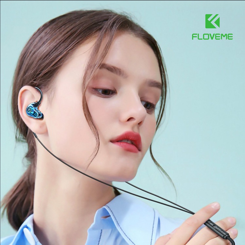 Tai nghe tinh thể FLOVEME 610A - Công nghệ loa kép - Âm thanh sống động - Mic đàm thoại rõ ràng - khử tiếng ồn