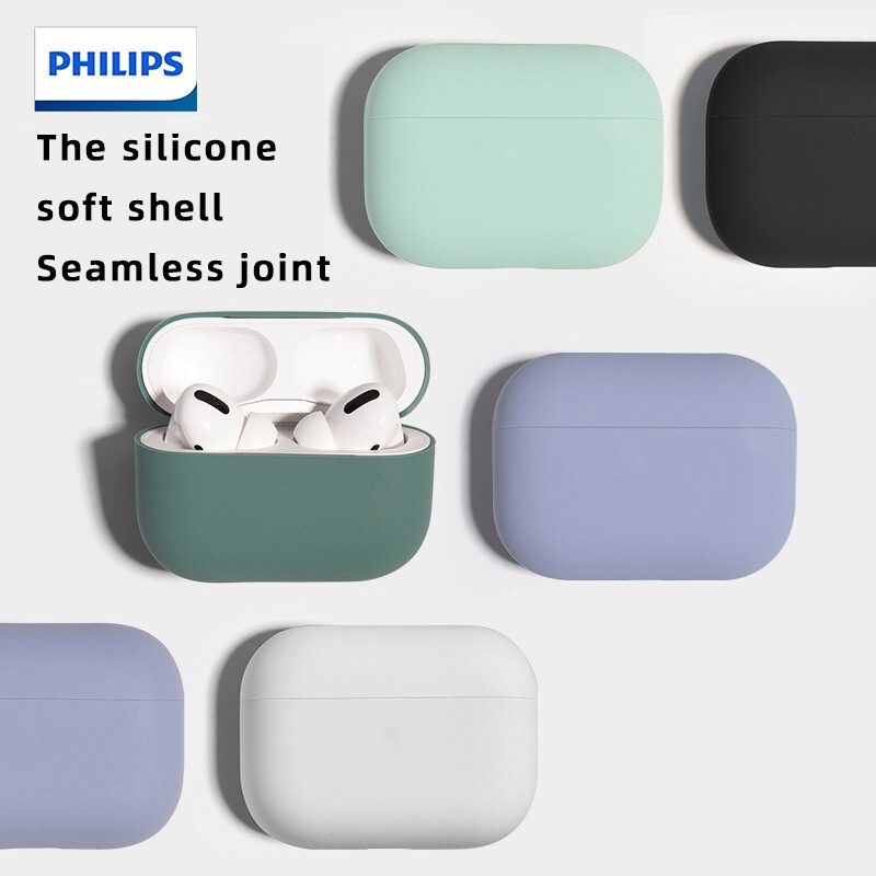 Vỏ Bảo Vệ Hộp Sạc Tai Nghe Bluetooth Không Dây Bằng Silicon Chống Rơi Philips Airpods Pro3 / 2 / 1