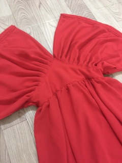 Đầm maxi voan đỏ-trắng(cònđỏ)