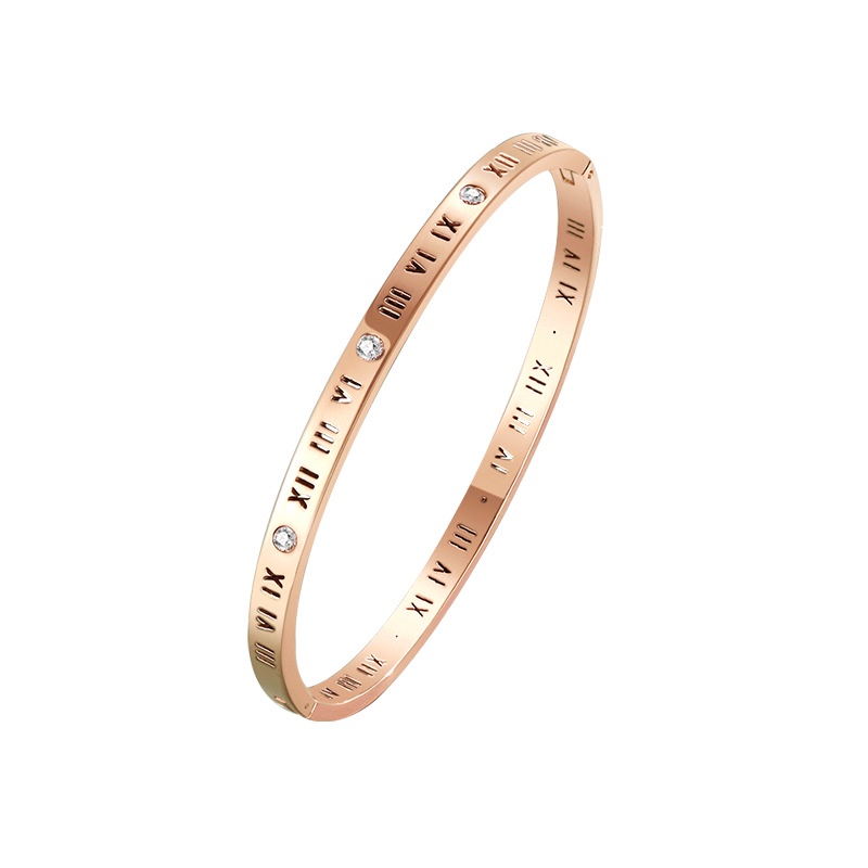 Vòng Đeo Tay Bằng Thép Titan Đính Kim Cương Giả Cao Cấp Không Phai Màu Sang Trọng AG4V