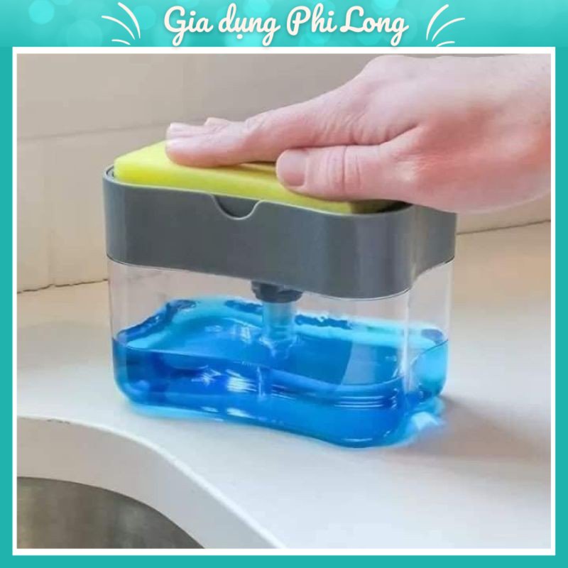 Hộp Đựng Nước Rửa Bát Đa Năng (tặng Kèm Bông Rửa Chén)