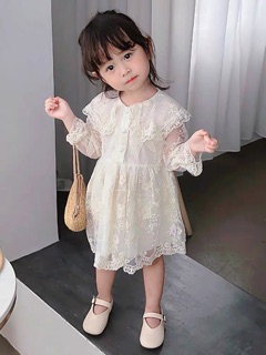 SỈ VÁY CỔ SEN PHỐI TAY REN CHO BÉ