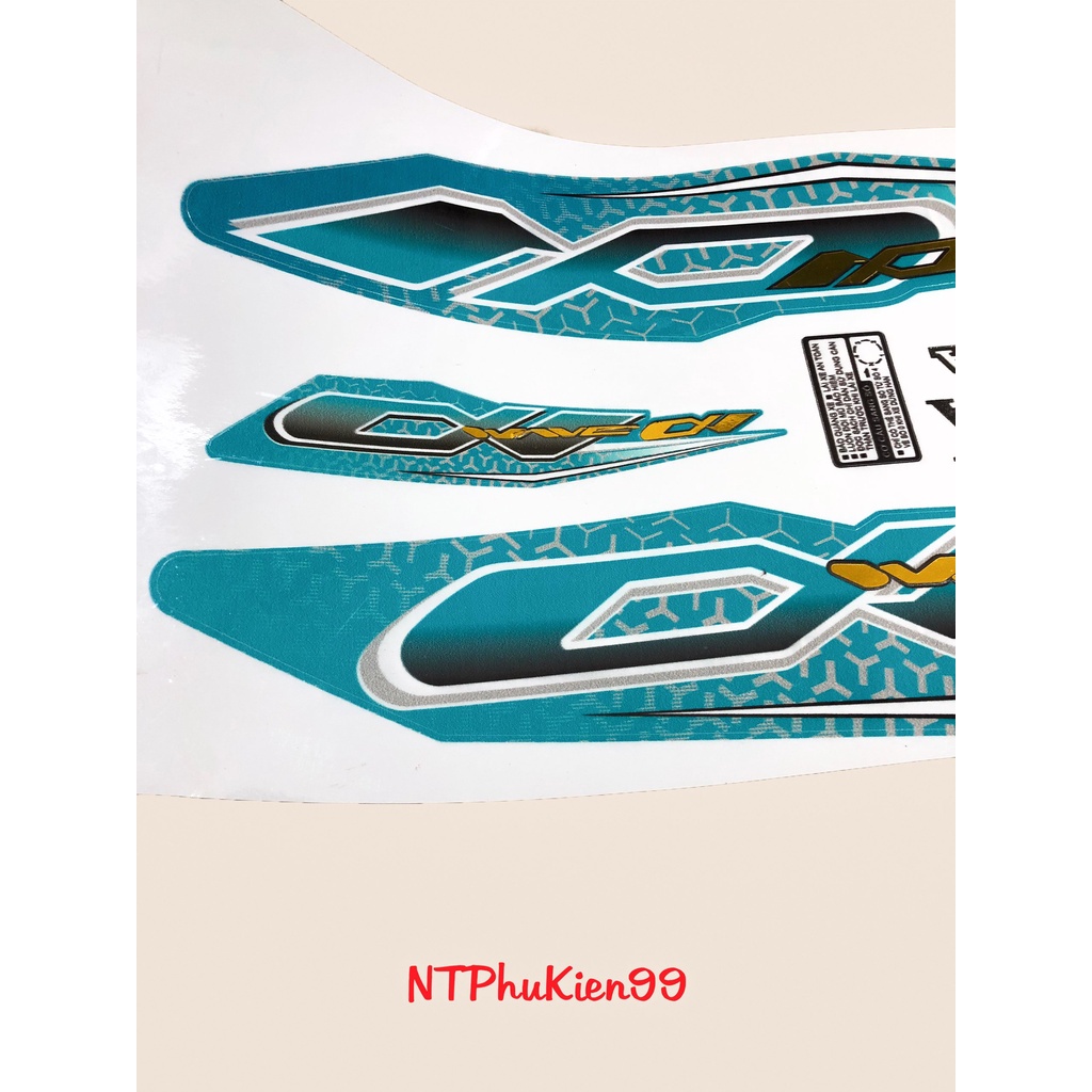 Tem Wave Zin GHÉP CROM Màu Xanh Lục Bảo  Dán cho Wave 50cc-100cc-110cc