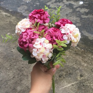 Hoa phụ hoa kèm lá cắm chung bó chung hoa sáp hoa giấy nhún hoa vải trang trí