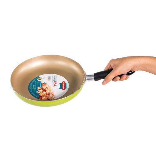 Chảo trơn màu SUNHOUSE 3 lớp chống dính CT18C 18cm + Tặng miếng rửa bát bọt biển
